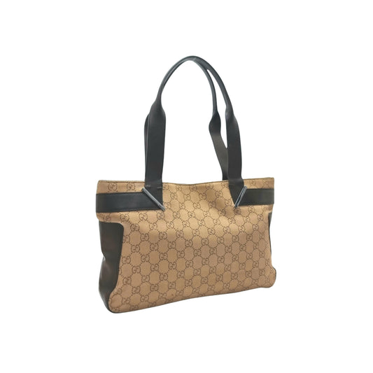 Gucci GG Vintage Canvas Shoulder Bag Shw (Brown)