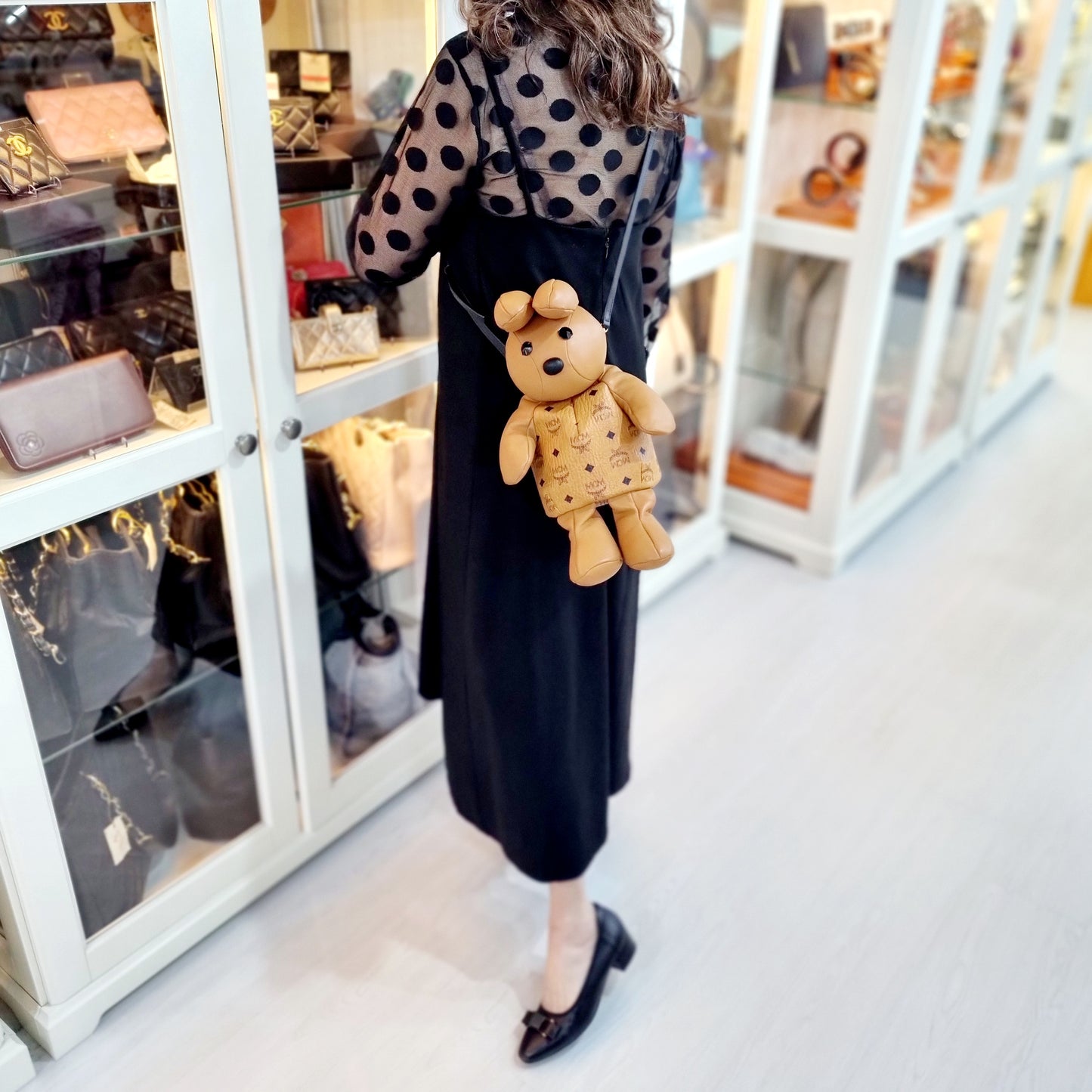 MCM Signature Visetos Canvas Zoo Rabbit Doll Crossbody (Cognac)