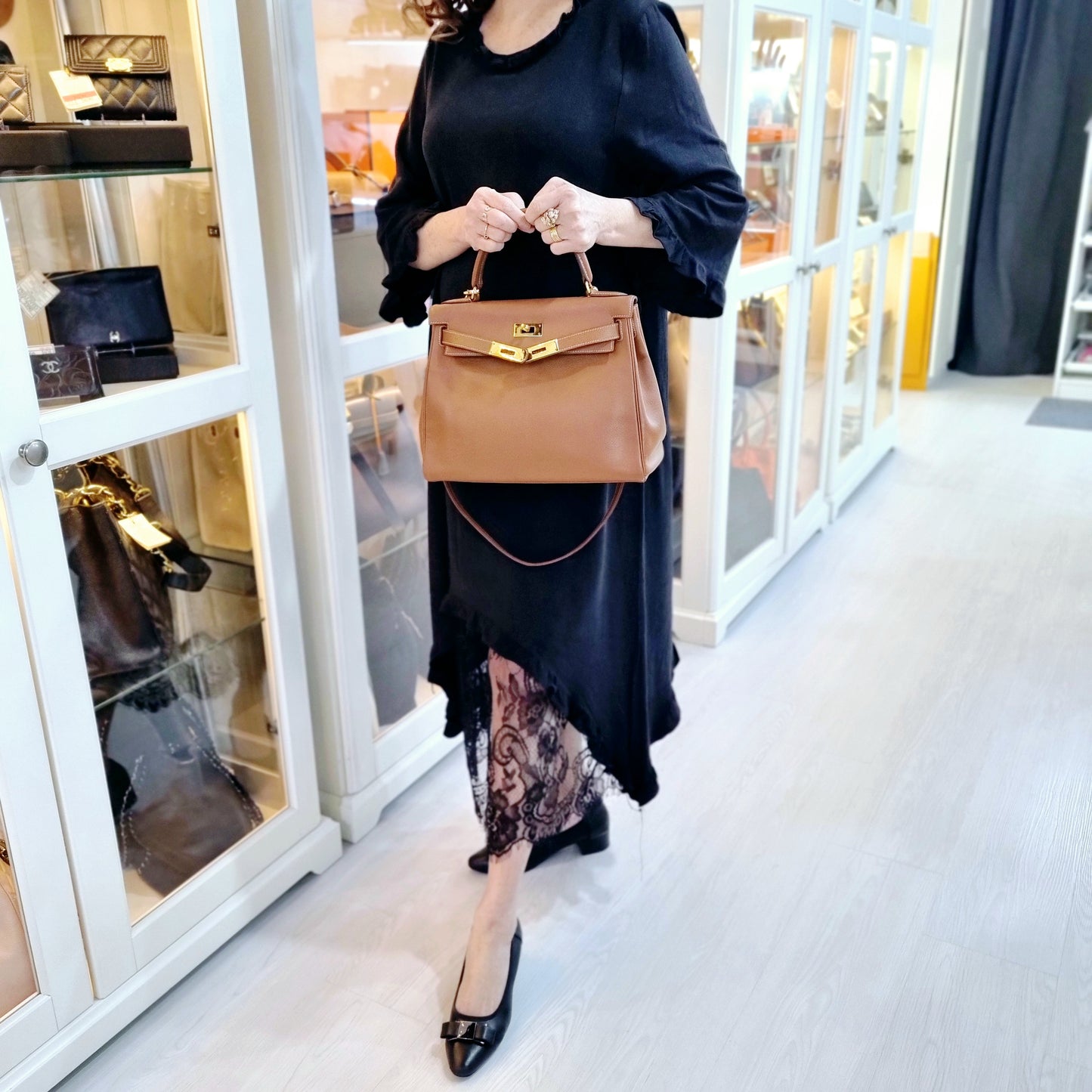 Hermes Kelly 28 Vintage Courchevel Leather Ghw (Gold Camel)