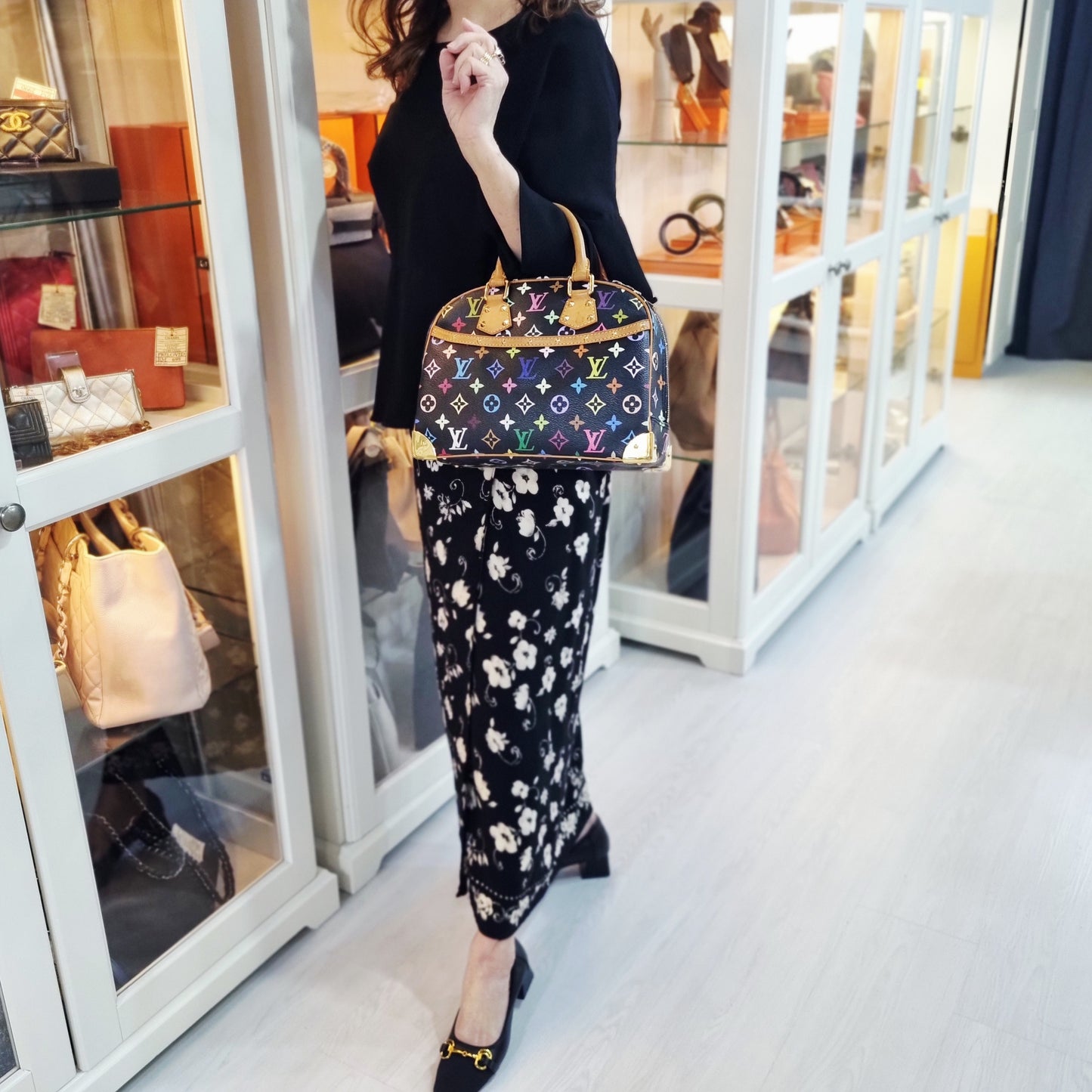 Louis Vuitton Trouville Monogram Multicolor Black Ghw