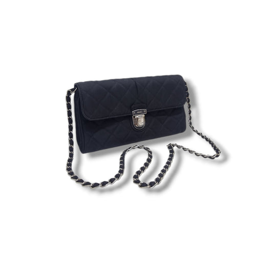 Prada 1BH584 Tessuto Impuntu Nylon Crossbody Ghw (Black)
