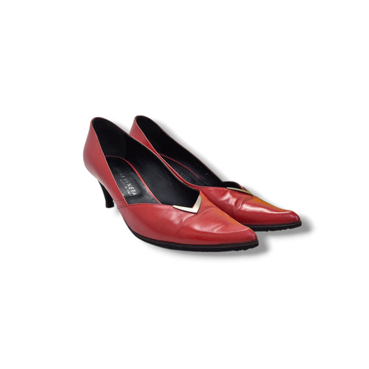 Bottega Veneta Leather Pointed Toe Pump (Red)