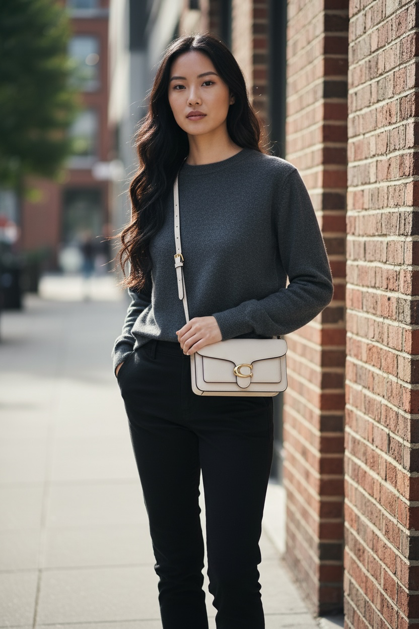 Coach Tabby Chain Clutch Pebbled Leather Ghw (Chalk)