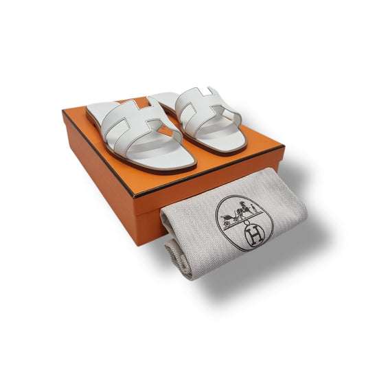 Hermes Oran Sandal (White)