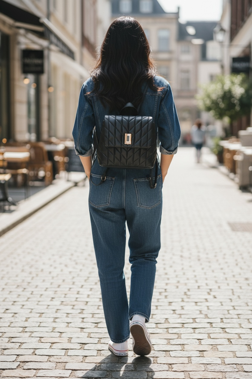Karl Lagerfeld Paris Lafayette Leather Backpack Ghw (Black)