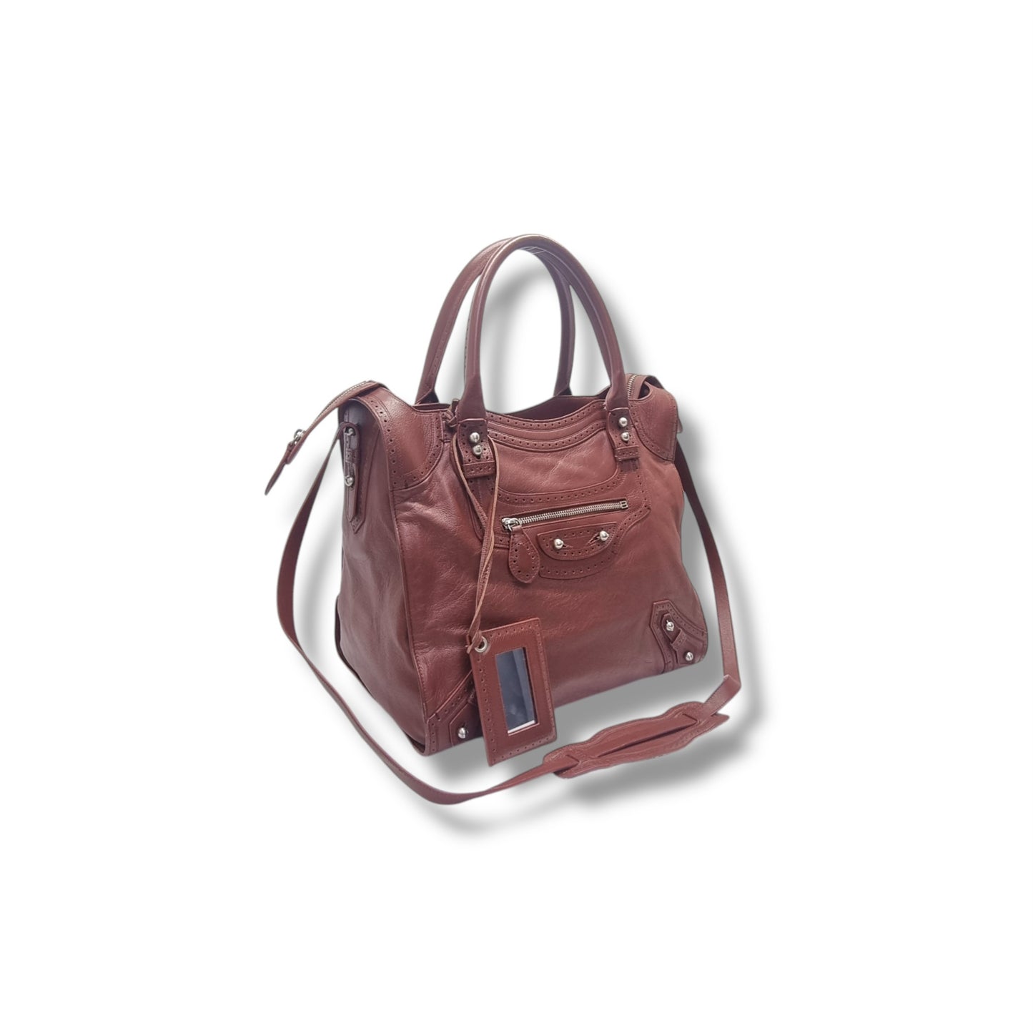 Balenciaga Agneau Classic Velo Lambskin Tote Shw (Brown)