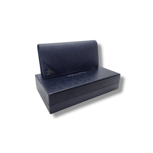 Prada 2MV836 Saffiano Leather Bifold Wallet ( Blue)