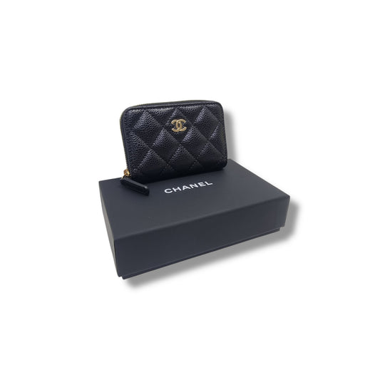 Chanel Classic Zip Coin Purse Caviar Ghw (Black)