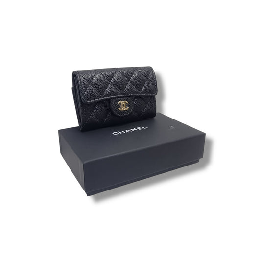 Chanel Classic Flap Card Holder Caviar Ghw (Black)