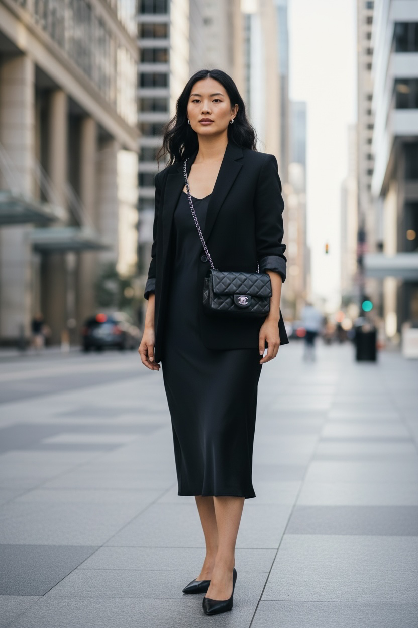 Chanel Classic Square Mini Flap Lambskin Shw (Black)