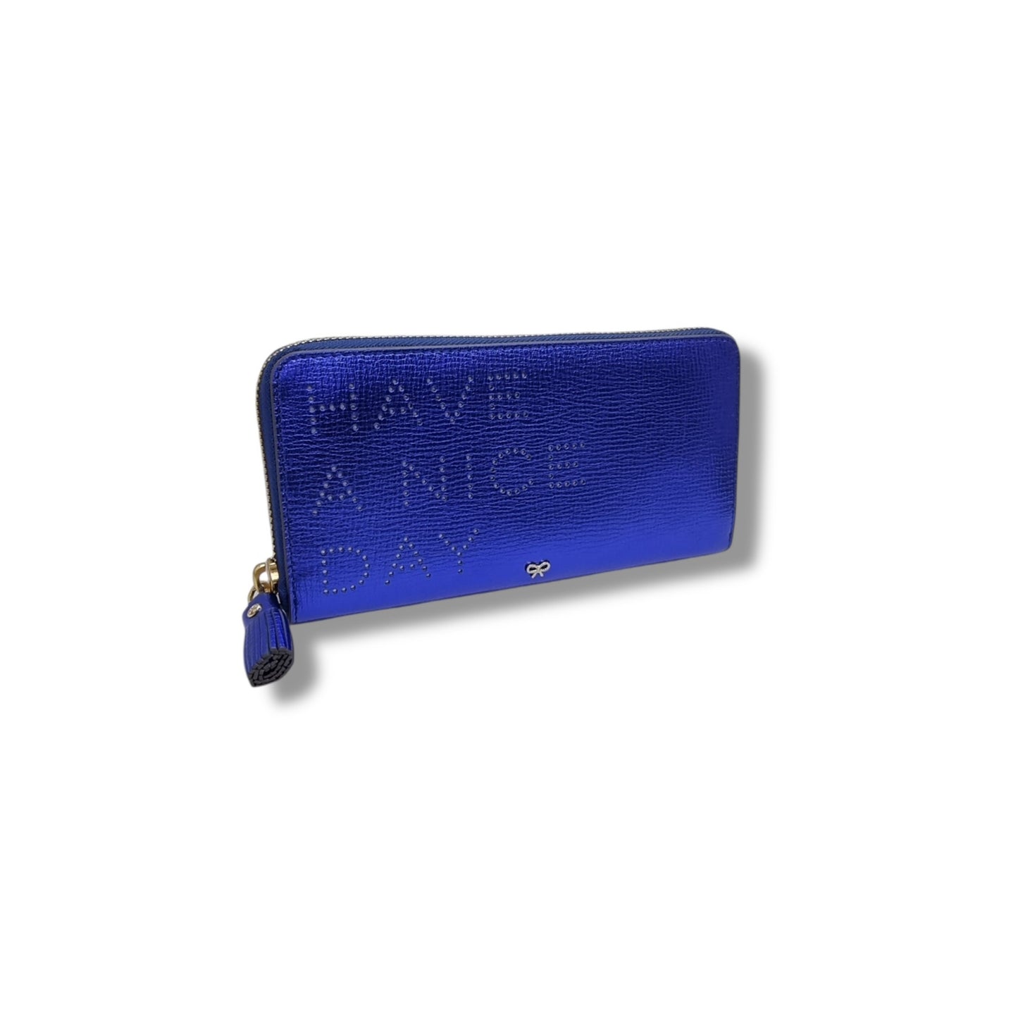 Anya Hindmarch Zippy Wallet Ghw (Electric Blue Metallic Capra)