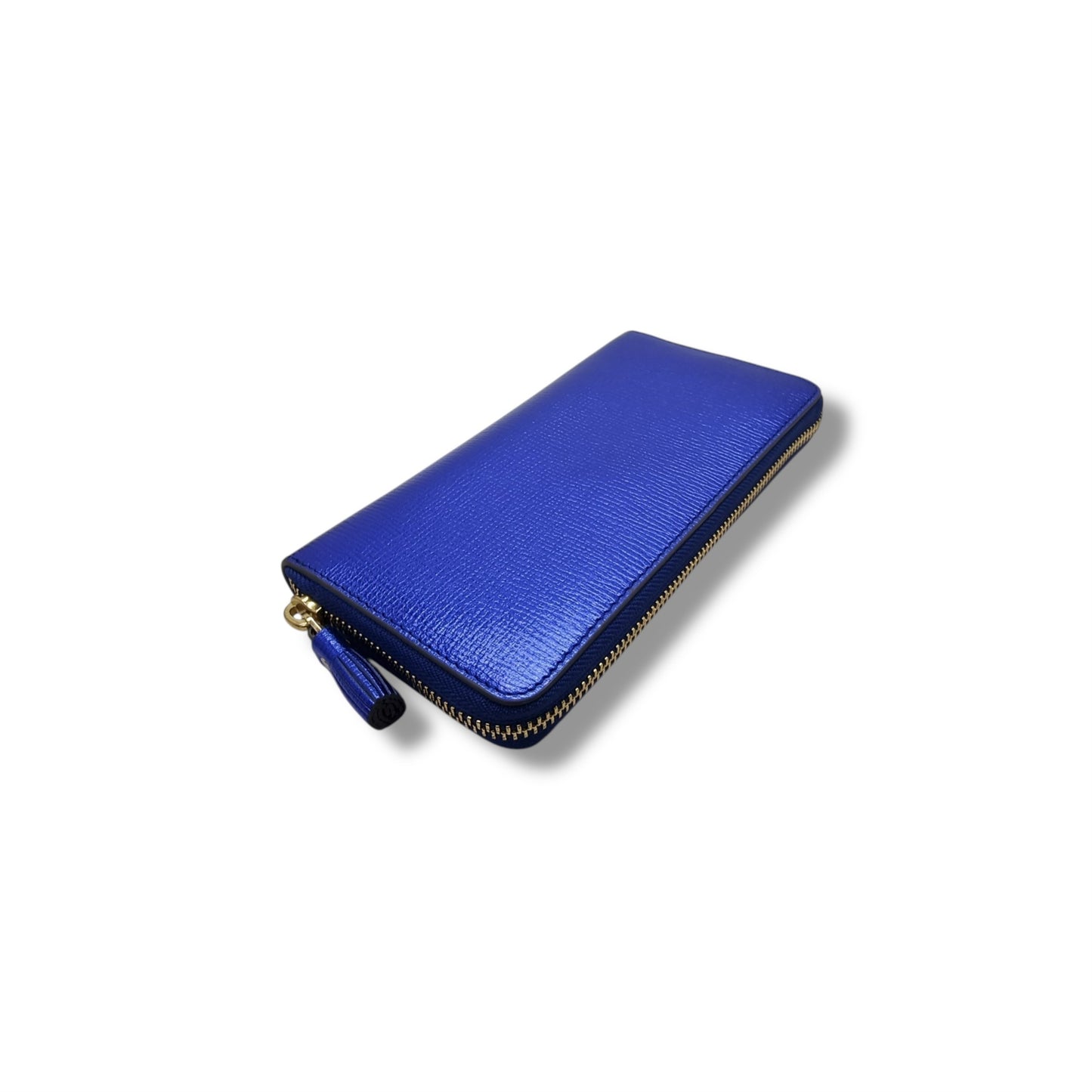Anya Hindmarch Zippy Wallet Ghw (Electric Blue Metallic Capra)