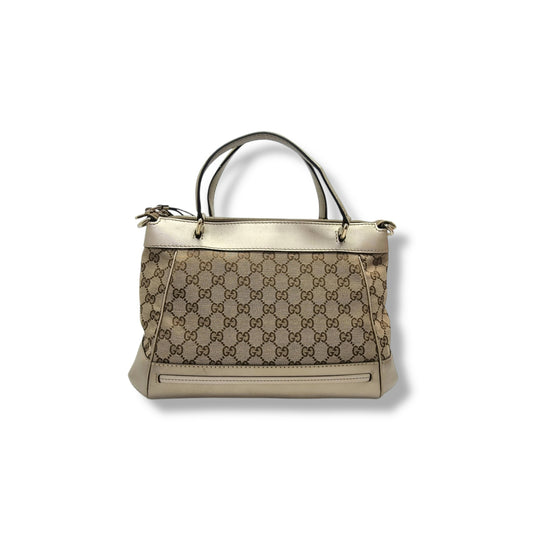 Gucci GG Canvas Mayfair Bow Tote Ghw (Gold/Beige)