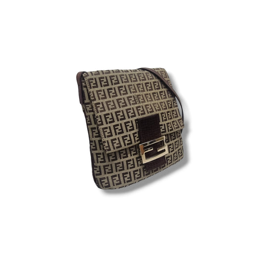 Fendi Zucchino Canvas Crossbody Ghw (Brown)