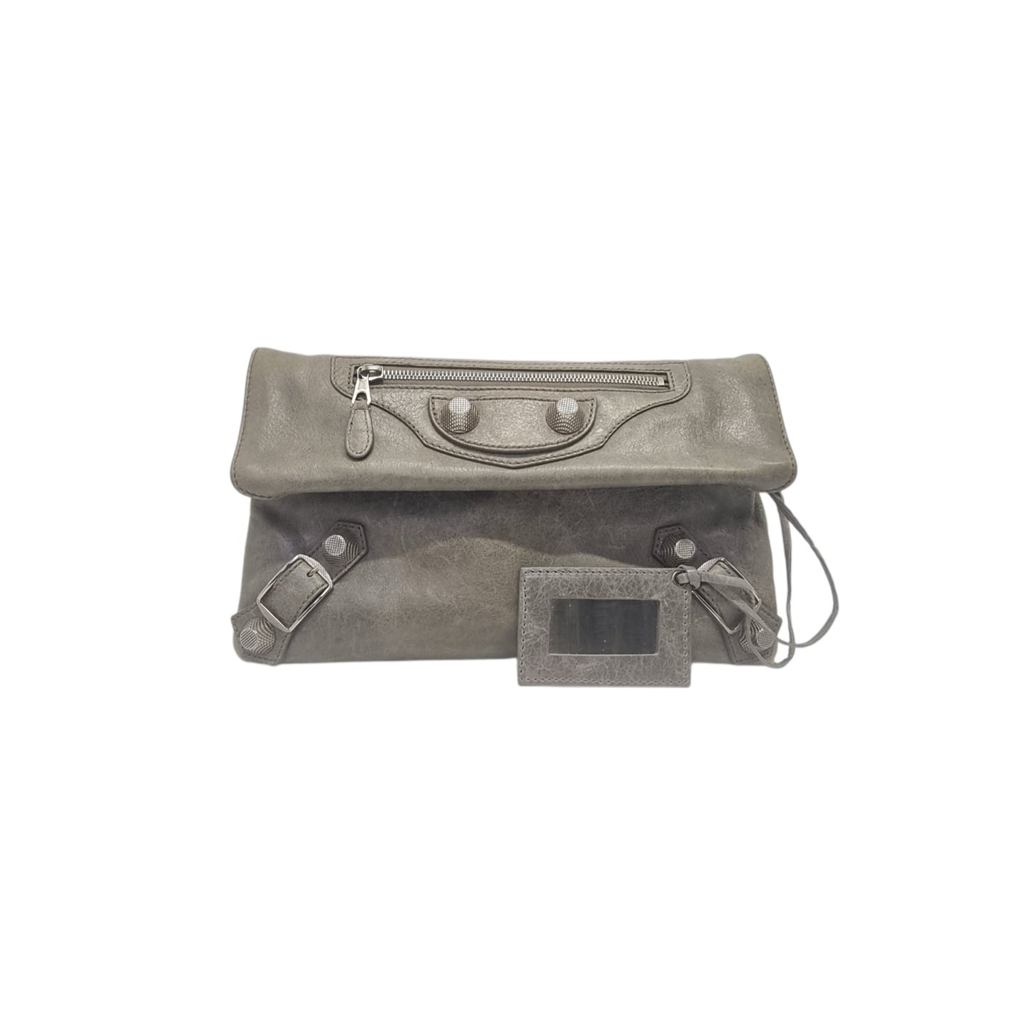 Balenciaga Giant 21 Envelope Clutch Lambskin Leather Shw (Grey)