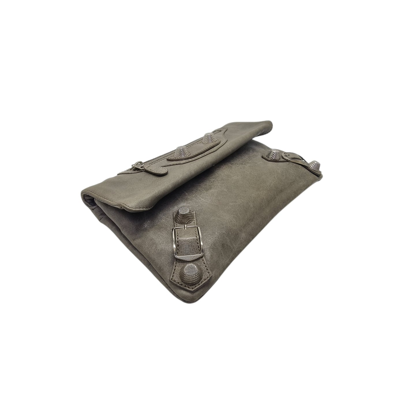Balenciaga Giant 21 Envelope Clutch Lambskin Leather Shw (Grey)