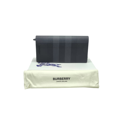 Burberry Check Continental Leather Wallet Shw (Black)