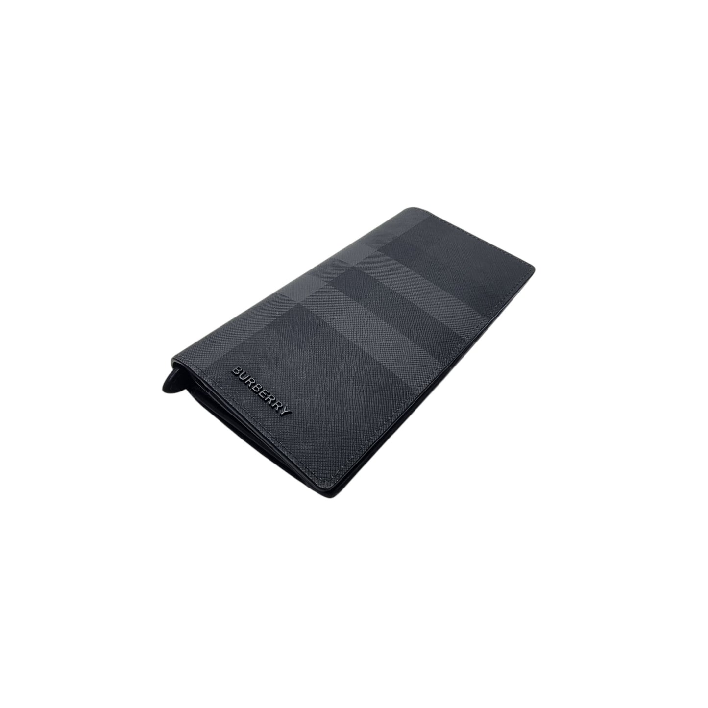 Burberry Check Continental Leather Wallet Shw (Black)