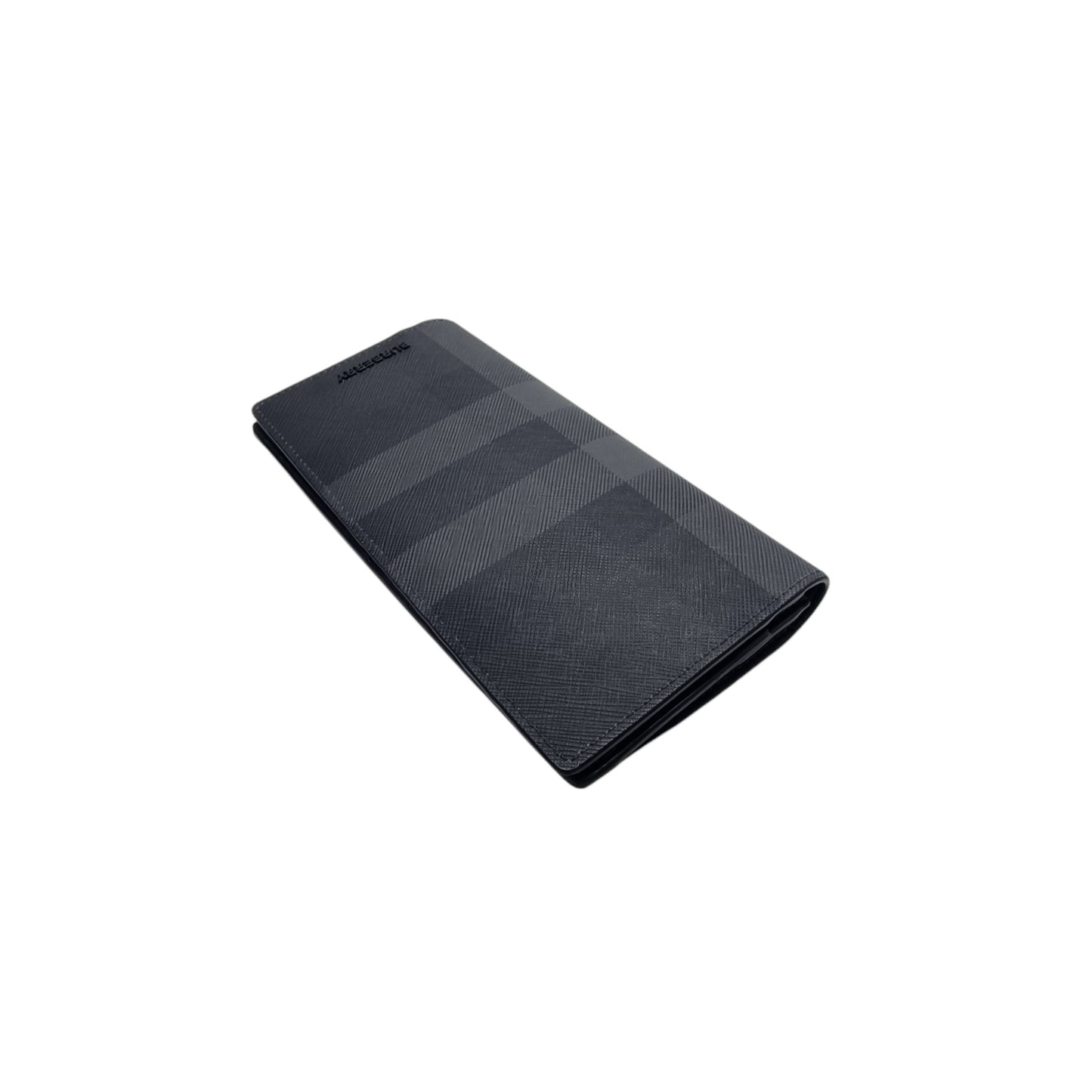 Burberry Check Continental Leather Wallet Shw (Black)