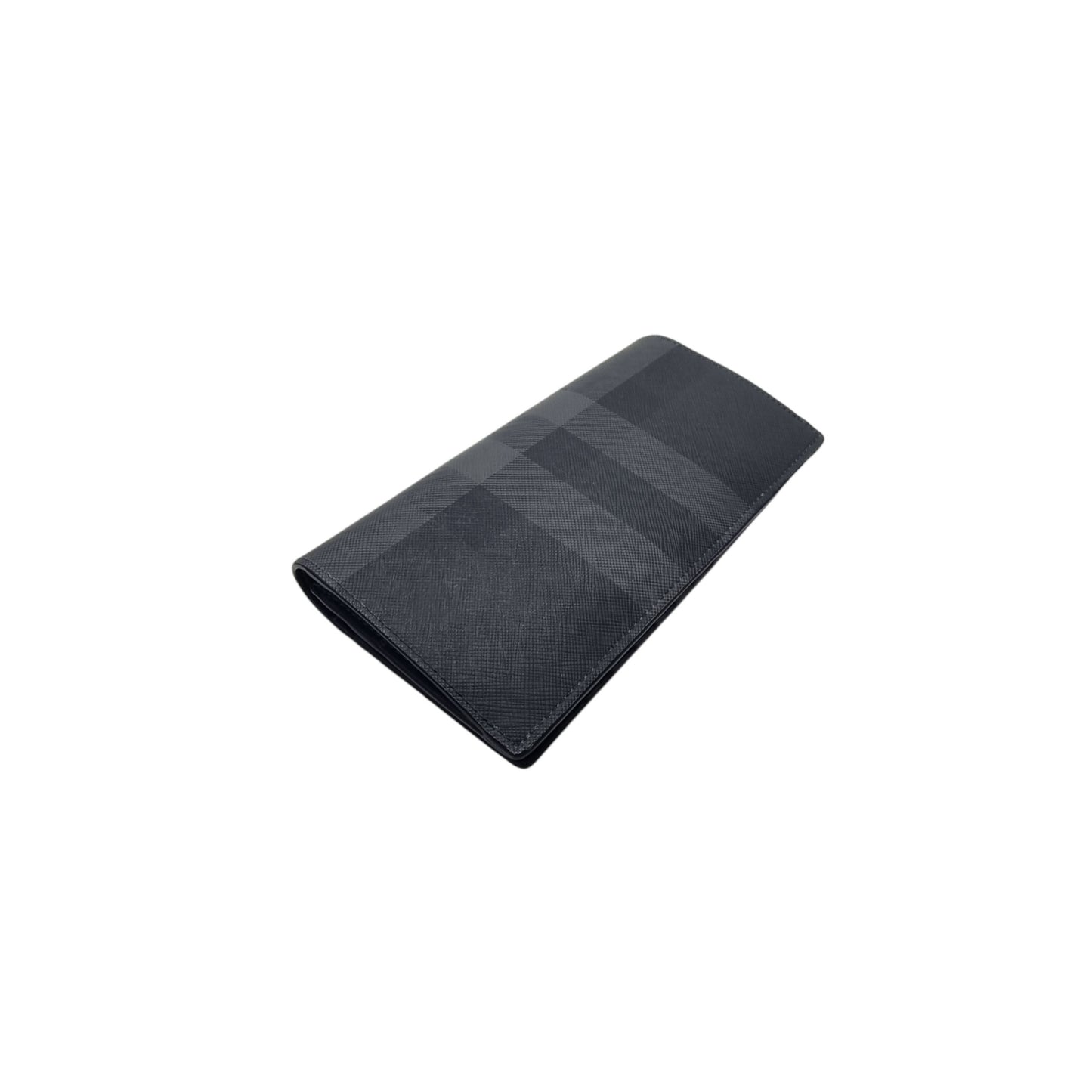 Burberry Check Continental Leather Wallet Shw (Black)