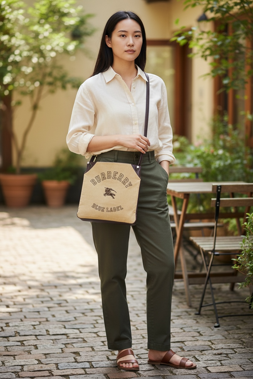 Blue Label Burberry Corduroy Crossbody Shw (Brown)