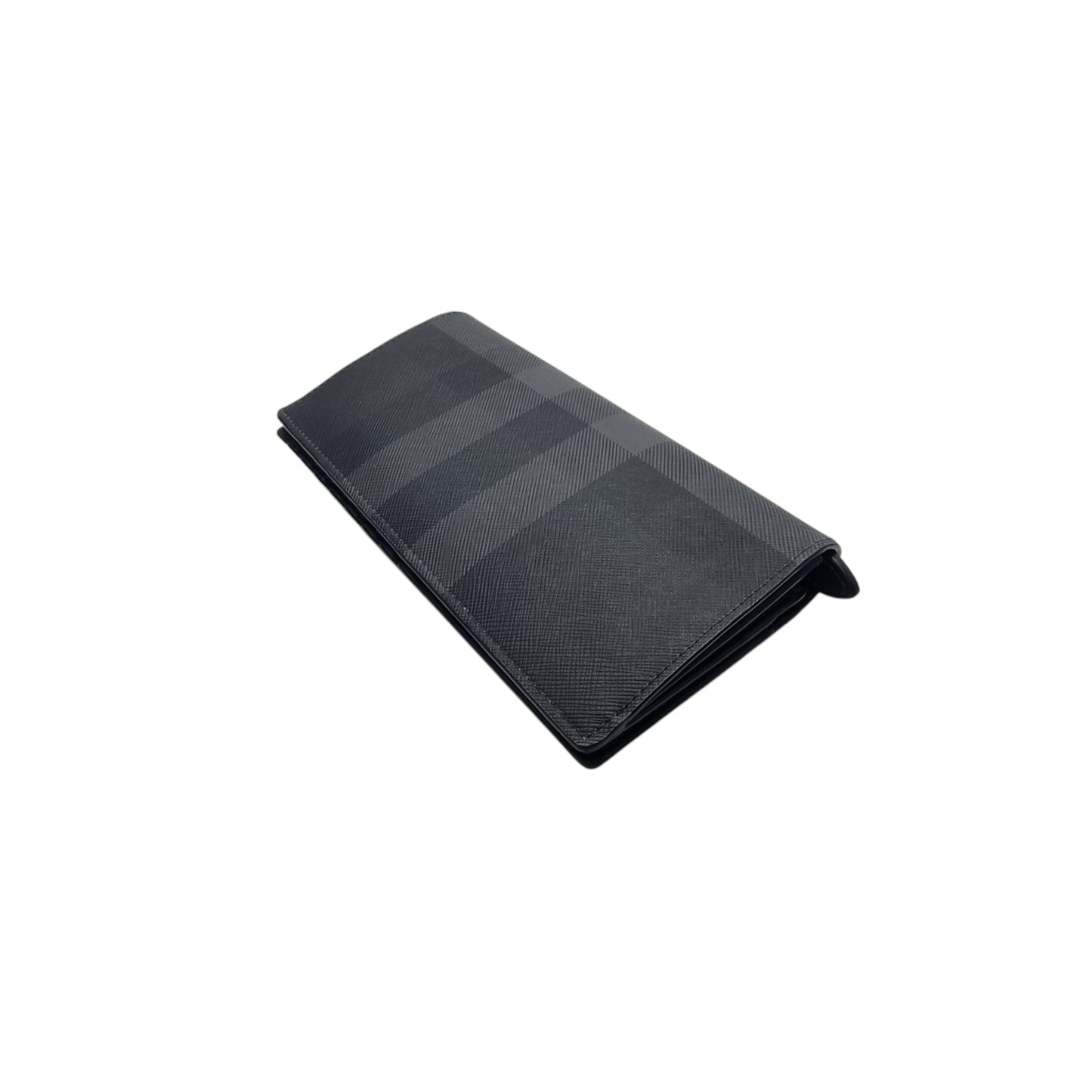 Burberry Check Continental Leather Wallet Shw (Black)