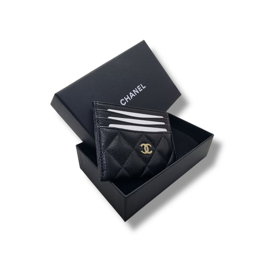 Chanel Classic Card Holder(7 slots) Grained Calfskin Ghw (Black)