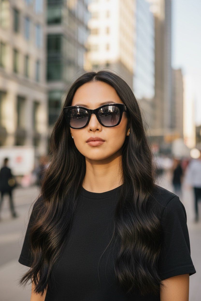 Chanel Square Acetate CC Sunglasses (Black)