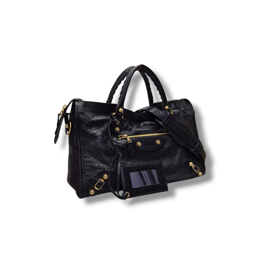 Balenciaga Classic City Leather Ghw (Black)