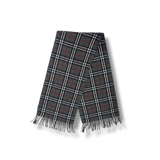 Burberry Nova Check Lambswool Muffler (Grey/Black/White)