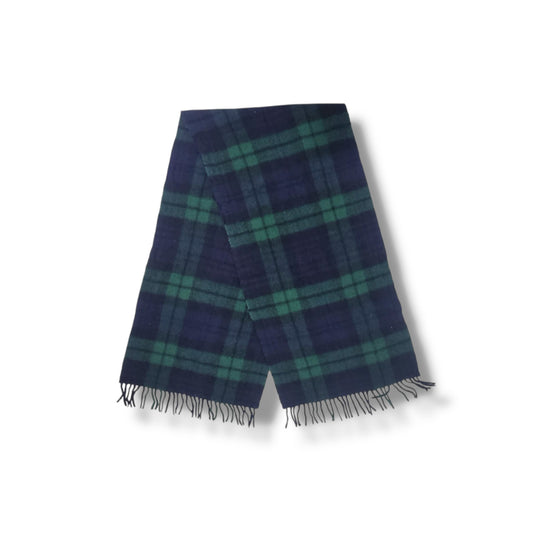 Burberry Cashmere Nova Check Muffler (Green/Navy Blue)