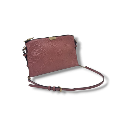 Burberry Peyton Embossed Grained Leather Crossbody Ghw (Pink)