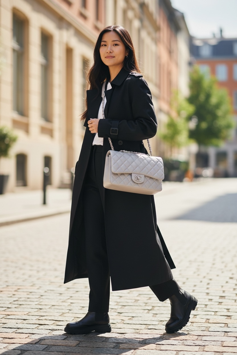 Chanel Classic Jumbo Single Flap Caviar Shw (Light Grey)
