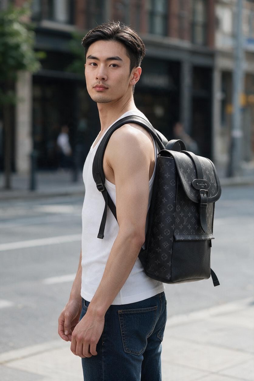 Louis Vuitton Saumur Backpack Monogram Eclipse Matte Black Hw