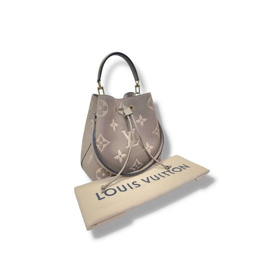 Louis Vuitton Neo Noe MM Bicolour Monogram Empriente Leather Ghw( Tourterelle/Creme)