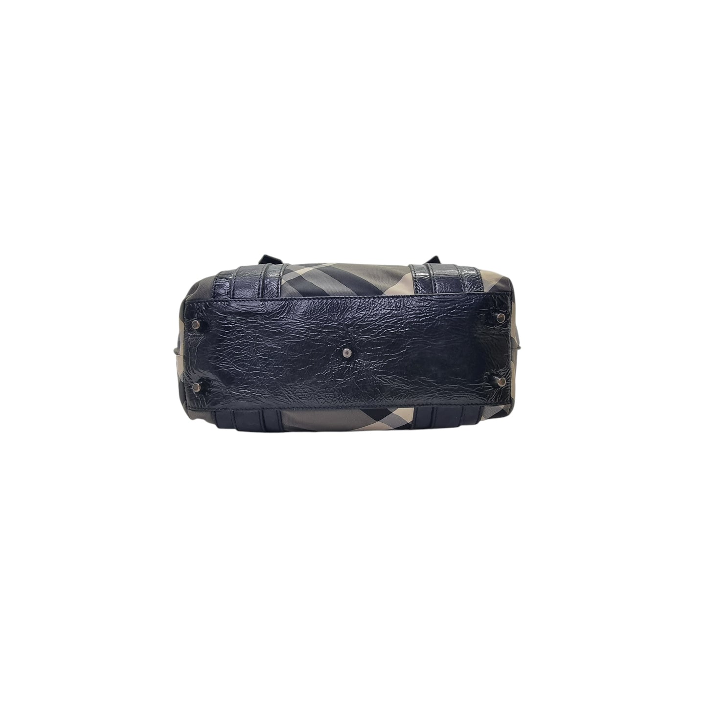 Burberry Beat Check Victoria Nylon Leather Shoulder Bag Shw (Black)