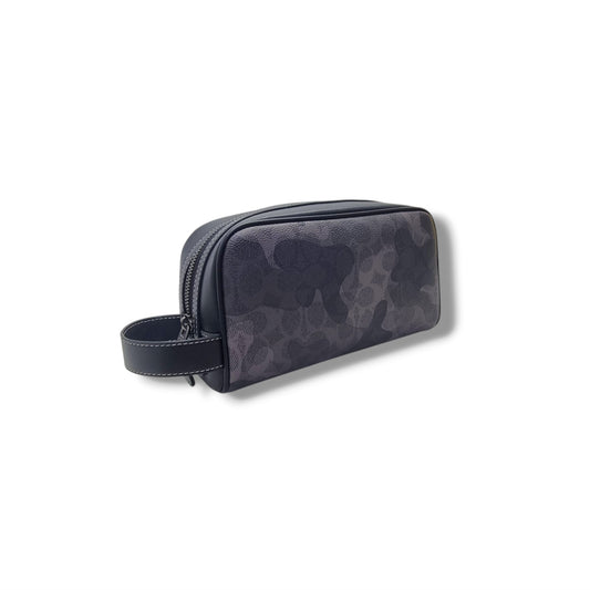 Coach Travel Kit In Signature Canvas & Leather Camo Print Shw (Grey/Black)