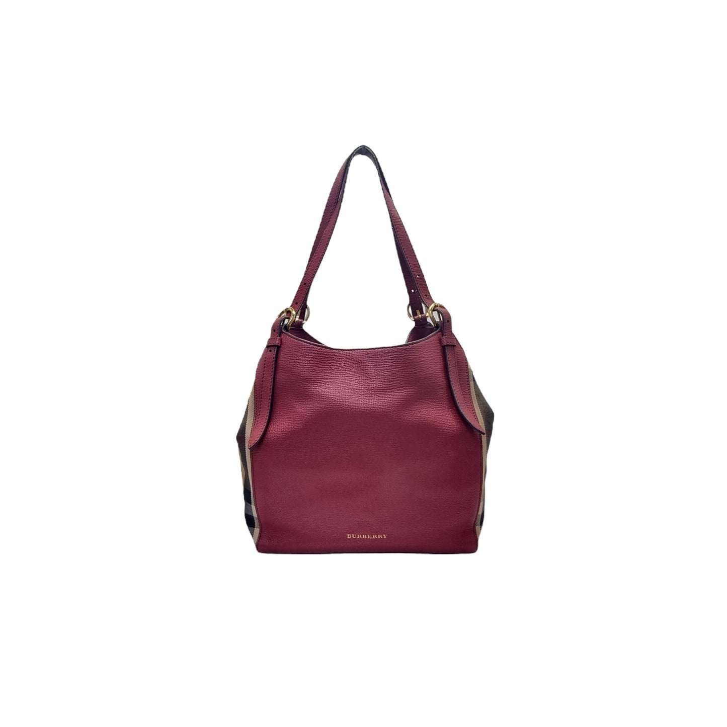 Burberry House Check Derby Canterbury Hobo Bag (Red)