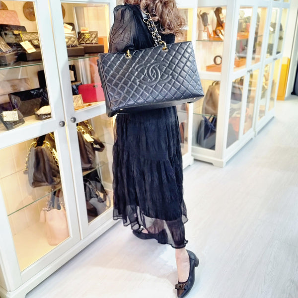 Chanel GST Xtra Large Caviar Ghw (Black)