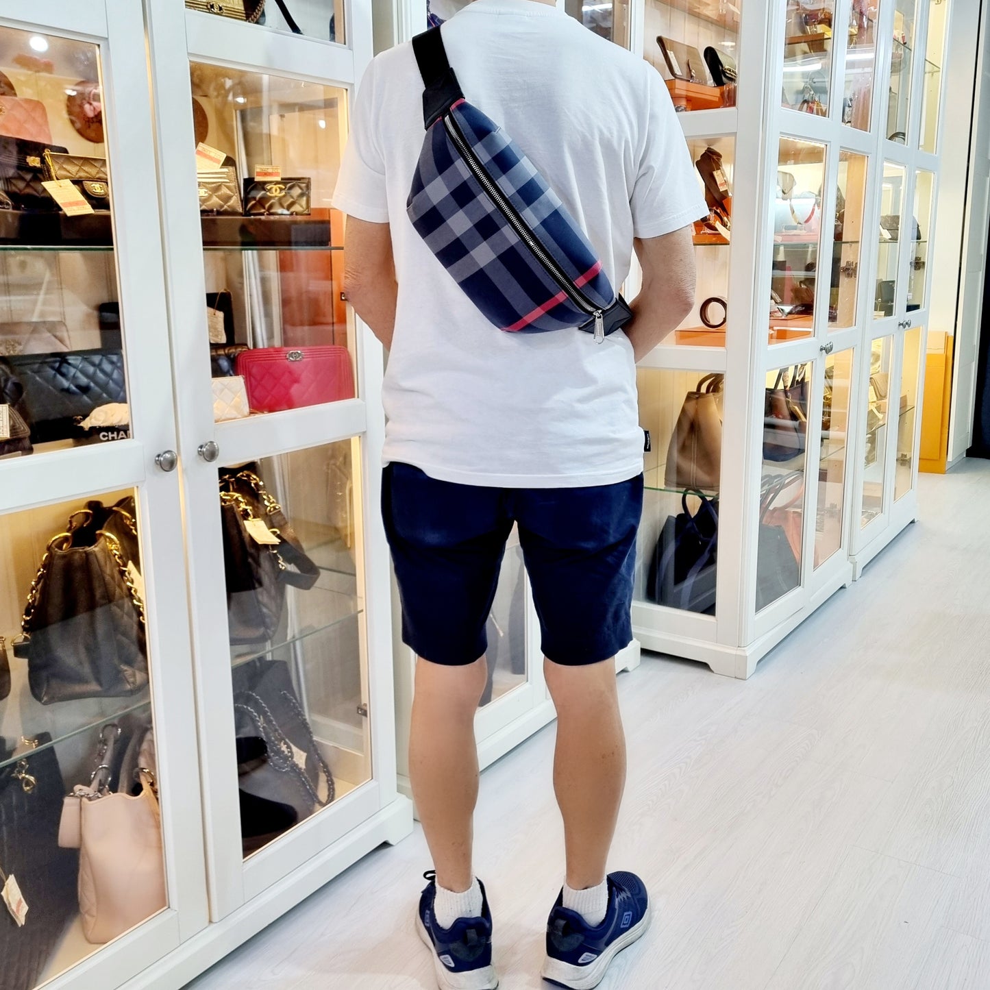 Burberry Sonny Check Bumbag Shw (Navy Blue/Grey)