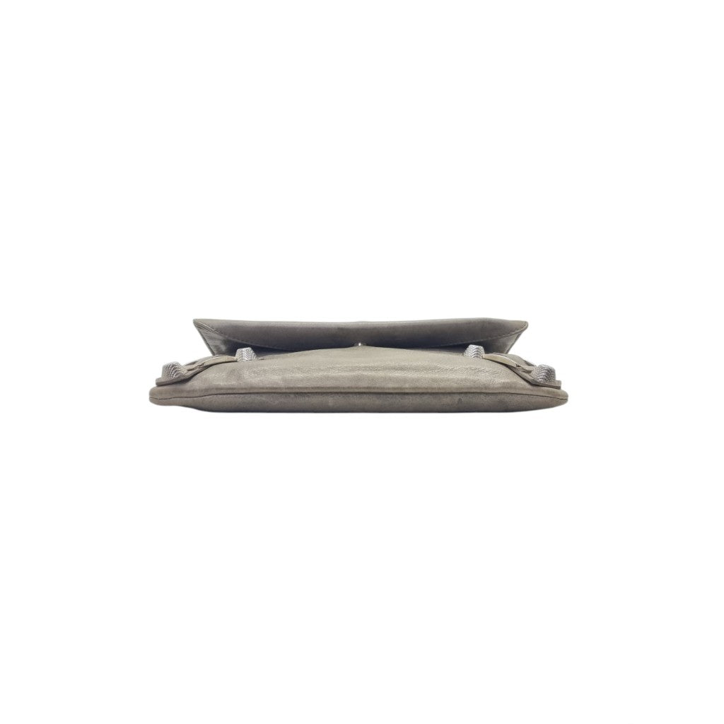 Balenciaga Giant 21 Envelope Clutch Lambskin Leather Shw (Grey)