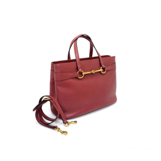 Gucci HorseBit 2 Way Safiano Leather Tote Bag Ghw (Bordeaux)