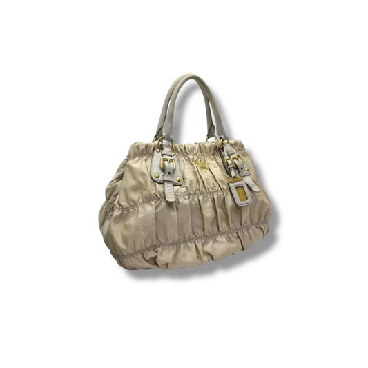 Prada Nylon Gaufre Tote Bag Ghw (Off White)