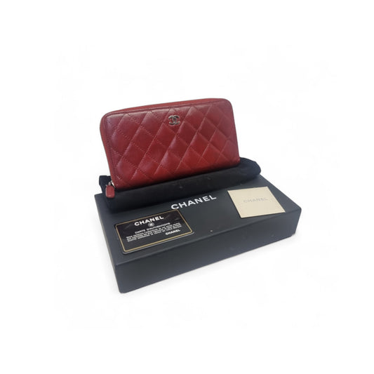Chanel Zippy Wallet Caviar Shw (Red)