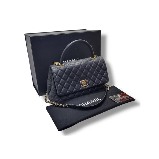 Chanel Coco Handle Medium Caviar Ghw (Black)