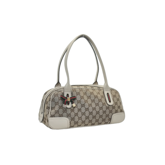 Gucci GG Princy Canvas Boston Bag Shw (Beige Off White)