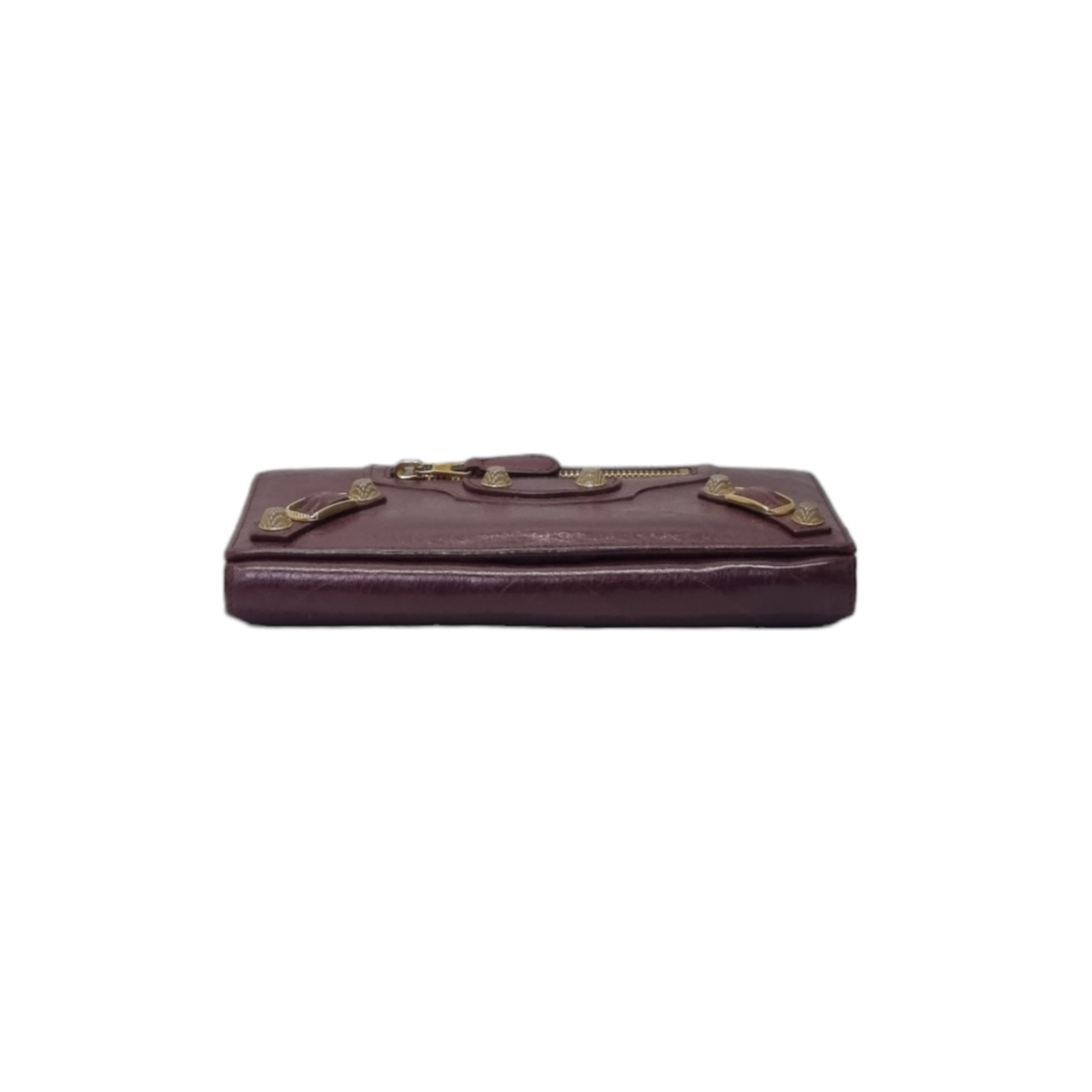 Balenciaga Bifold Continental Leather Long Wallet (Burgundy)