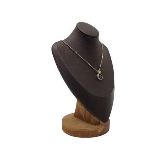 Christian Dior Necklace Pendant Vintage Black Plate Dior Logo Ghw