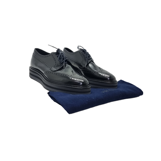 Prada Levitate Brushed Leather Derby (Black)