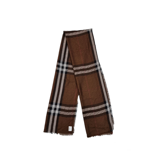 Burberry Giant Check Shawl (Dark Birch Brown)